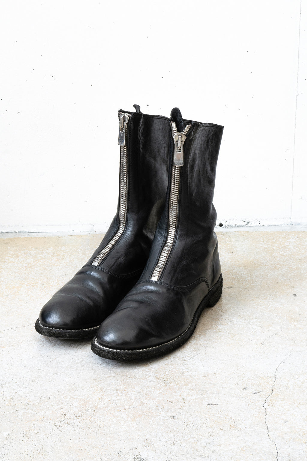 GUIDI/310 SOFT HORSE FRONT ZIP ARMY BOOTS