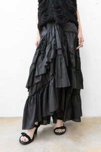 ISABEL BENENATO/Nylon flounced skirt (Femme)