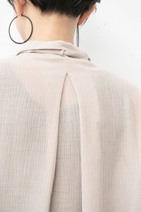 tous les deux ensemble/Striped Crepe cropped Shirt