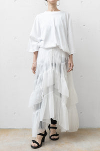 ISABEL BENENATO/Nylon flounced skirt (Femme)