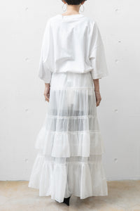 ISABEL BENENATO/Nylon flounced skirt (Femme)