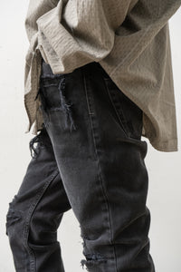 NICOLAS ANDREAS TARALIS/Nirvana Wash Aged Denim Straight Cut Jean