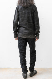 taichimurakami/"DISPLACEMENT" CREWNECK POCKET SWEATER W/Z BLACK POCKET