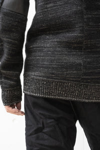 taichimurakami/"DISPLACEMENT" CREWNECK POCKET SWEATER W/Z BLACK POCKET