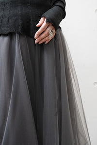 MARC LE BIHAN/3-LAYER CUT OFF SKIRT