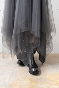 MARC LE BIHAN/3-LAYER CUT OFF SKIRT