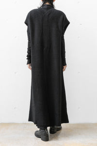 ISABEL BENENATO/Yak long vest with leather belt