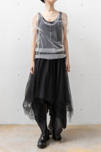 MARC LE BIHAN/SHORT SLEEVE TULLE TWIST T-SHIRT