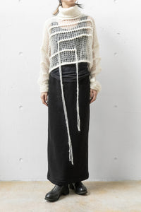 ISABEL BENENATO/Alpaca and mohair boxy turtleneck mesh jumper