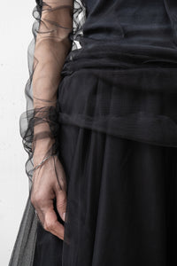MARC LE BIHAN/OFF SHOULDER TULLE T-SHIRT