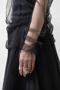 MARC LE BIHAN/OFF SHOULDER TULLE T-SHIRT