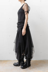 MARC LE BIHAN/SHORT SLEEVE TULLE TWIST T-SHIRT