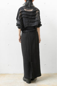 ISABEL BENENATO/Alpaca and mohair boxy turtleneck mesh jumper