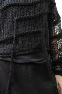 ISABEL BENENATO/Alpaca and mohair boxy turtleneck mesh jumper