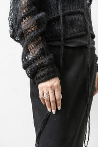 ISABEL BENENATO/Alpaca and mohair boxy turtleneck mesh jumper