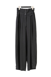 Tous les deux ensemble/Back Satin Crepe High Waist Tuck Pants