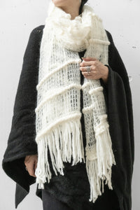 ISABEL BENENATO/Alpaca and mohair knit scarf