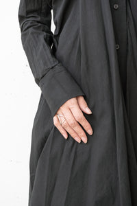MARC LE BIHAN/PLEATED DRAPE LONG SLEEVED COTTON VOILE SHIRT