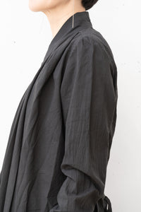 MARC LE BIHAN/PLEATED DRAPE LONG SLEEVED COTTON VOILE SHIRT