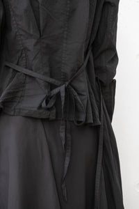 MARC LE BIHAN/PLEATED DRAPE LONG SLEEVED COTTON VOILE SHIRT