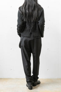 ISABEL BENENATO/Wool wide crotch pant with suspender