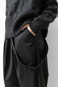 ISABEL BENENATO/Wool wide crotch pant with suspender