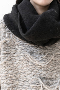 ISABEL BENENATO/Yak snood contrast stitch detail