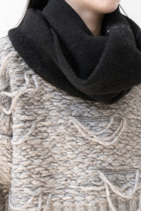 ISABEL BENENATO/Yak snood contrast stitch detail