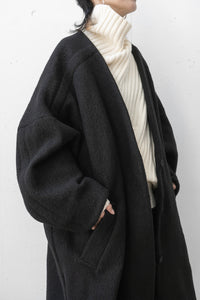 tous les deux ensemble/Wool Collarless Coat