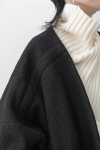 tous les deux ensemble/Wool Collarless Coat