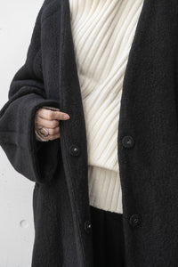 tous les deux ensemble/Wool Collarless Coat