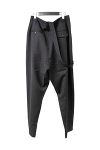 ISABEL BENENATO/Wool wide crotch pant with suspender