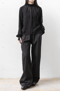 thom/krom Chiffon Shirring High Neck Shirt (Femme)