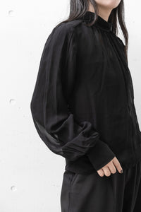 thom/krom Chiffon Shirring High Neck Shirt (Femme)