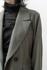 Tous les deux ensemble/Back Satin Crepe Double Breasted Jacket（背缎绉双排扣夹克