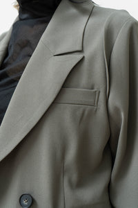 Tous les deux ensemble/Back Satin Crepe Double Breasted Jacket（背缎绉双排扣夹克