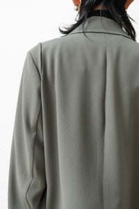 tous les deux ensemble/Back Satin Crepe Double Breasted Jacket