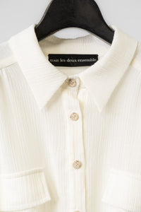 tous les deux ensemble/Chemise en crêpe rayée