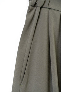 tous les deux ensemble/Back Satin Crepe High Waist Tuck Pants