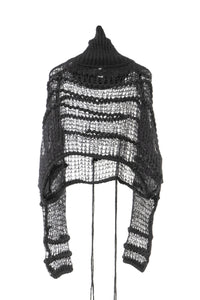 ISABEL BENENATO/Alpaca and mohair boxy turtleneck mesh jumper