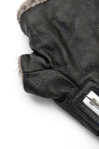 taichimurakami/"OTHERS"open finger leather glove w/M.CASHMERE fur